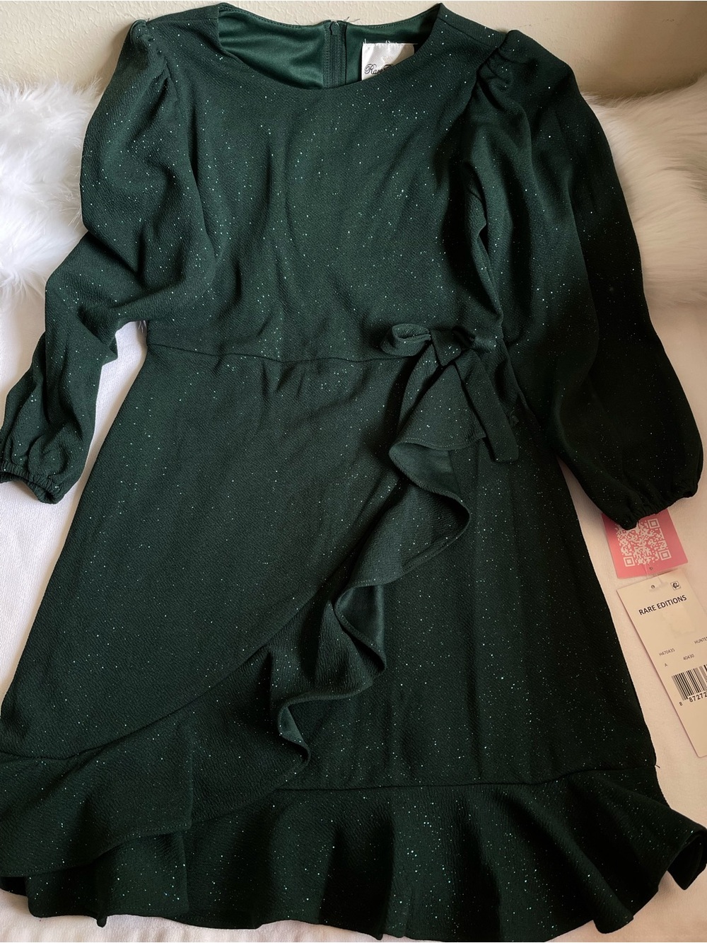 Rare Edition Big Girls Ruffle Detail Wrap Dress Size 12. Brand New With Tags.
